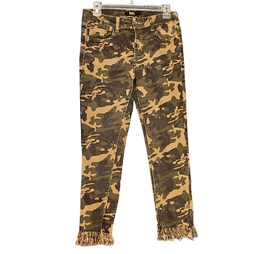 Lucky & Blessed Freyed Camo Cropped Super Skinny Jeans Size 8